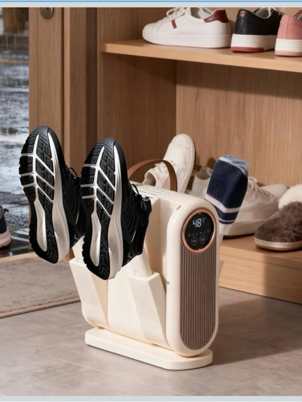 Portable Shoe Dryer & Warmer - Cream/Brown - Picture 2 of 13